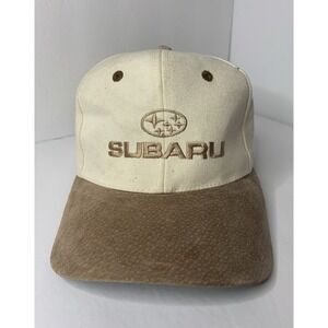 Vintage 1990s Subaru Dealership Strapback Hat Two-Tone Baseball Cap USA